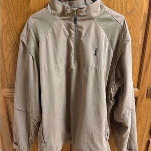 PGA Tour Men's Tan Half-Zip Windbreaker